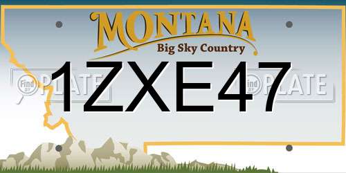1ZXE47 Montana License Plate