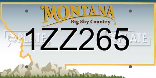 1ZZ265 Montana License Plate