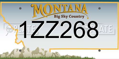 1ZZ268 Montana License Plate