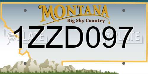 1ZZD097 Montana License Plate
