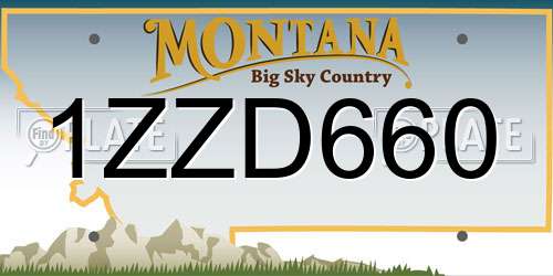 1ZZD660 Montana License Plate