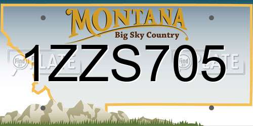1ZZS705 Montana License Plate