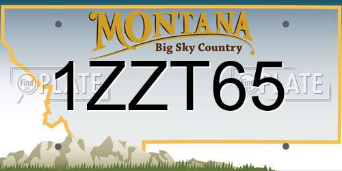 1ZZT65 Montana License Plate