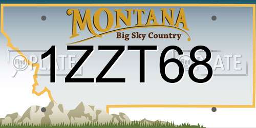 1ZZT68 Montana License Plate