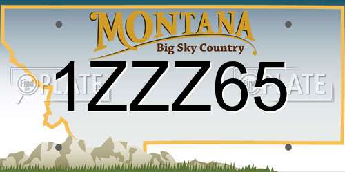 1ZZZ65 Montana License Plate