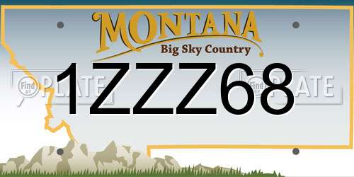 1ZZZ68 Montana License Plate