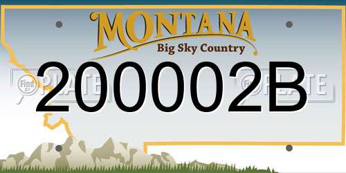 200002B Montana License Plate