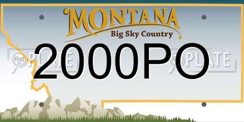 2000PO Montana License Plate