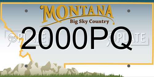 2000PQ Montana License Plate