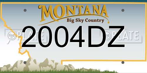 2004DZ Montana License Plate