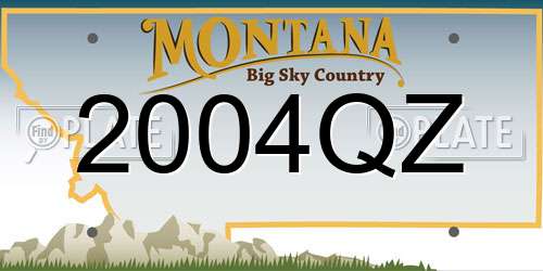 2004QZ Montana License Plate