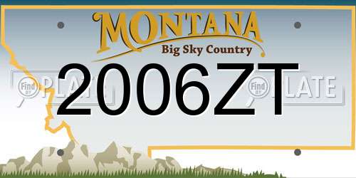 2006ZT Montana License Plate