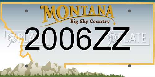 2006ZZ Montana License Plate