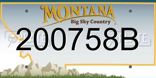 200758B Montana License Plate