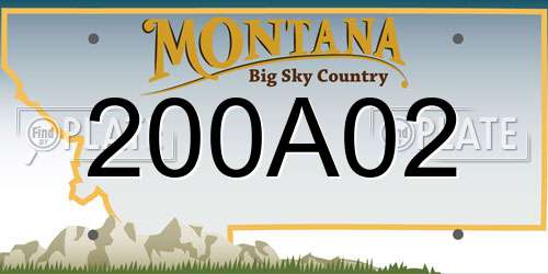 200A02 Montana License Plate
