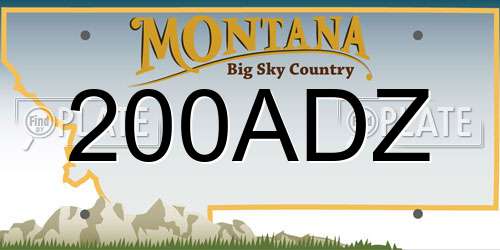 200ADZ Montana License Plate