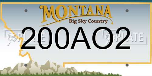 200AO2 Montana License Plate