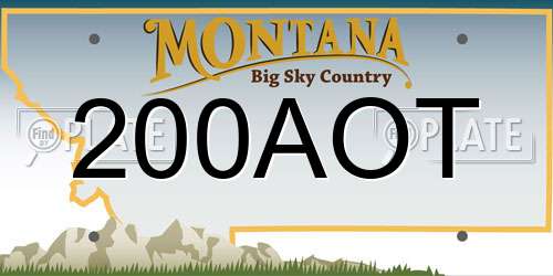 200AOT Montana License Plate