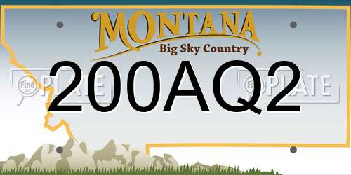 200AQ2 Montana License Plate