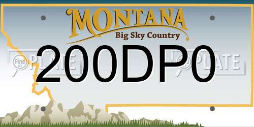 200DP0 Montana License Plate