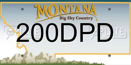 200DPD Montana License Plate