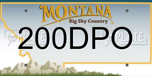 200DPO Montana License Plate