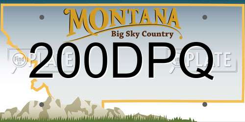 200DPQ Montana License Plate