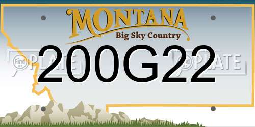 200G22 Montana License Plate