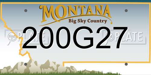 200G27 Montana License Plate