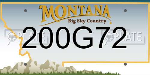 200G72 Montana License Plate