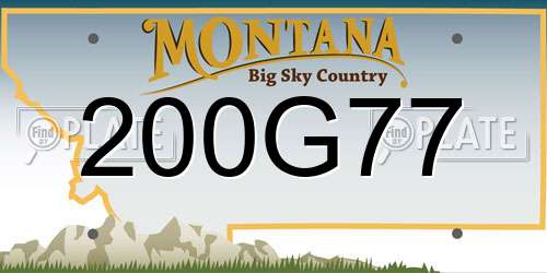200G77 Montana License Plate