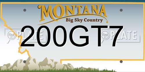 200GT7 Montana License Plate