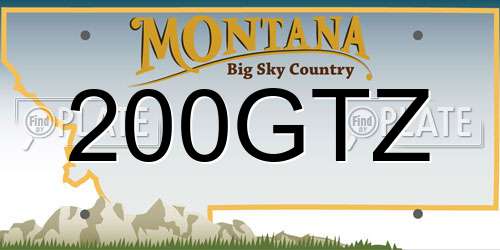200GTZ Montana License Plate