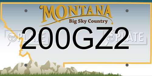 200GZ2 Montana License Plate