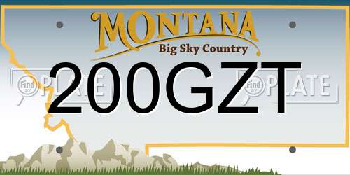 200GZT Montana License Plate