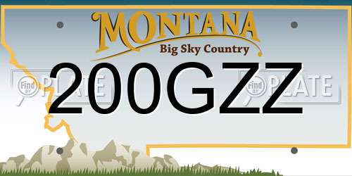200GZZ Montana License Plate