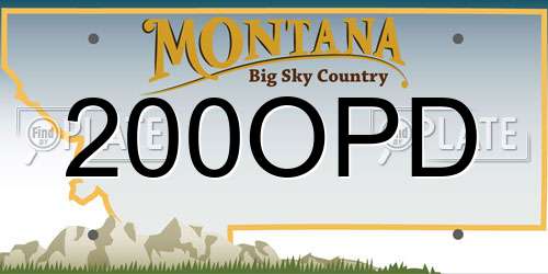 200OPD Montana License Plate