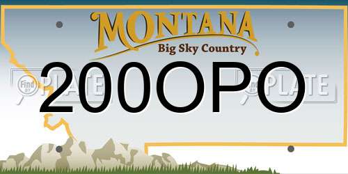 200OPO Montana License Plate
