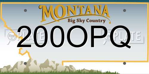 200OPQ Montana License Plate