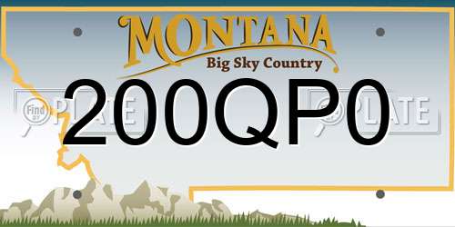 200QP0 Montana License Plate
