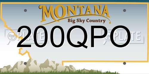 200QPO Montana License Plate