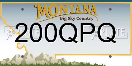 200QPQ Montana License Plate