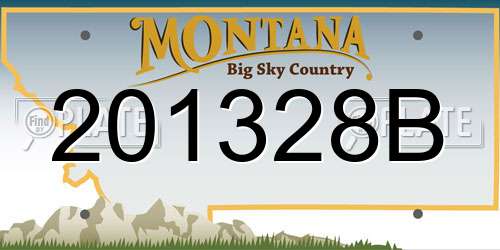 201328B Montana License Plate