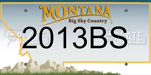 2013BS Montana License Plate