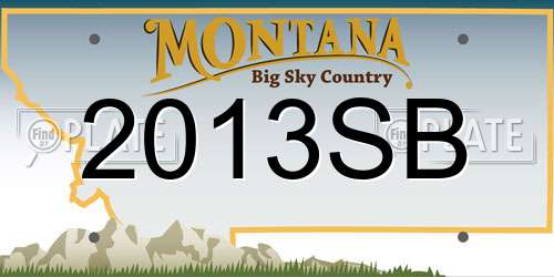 2013SB Montana License Plate