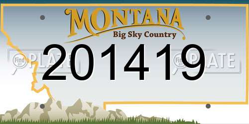 201419 Montana License Plate