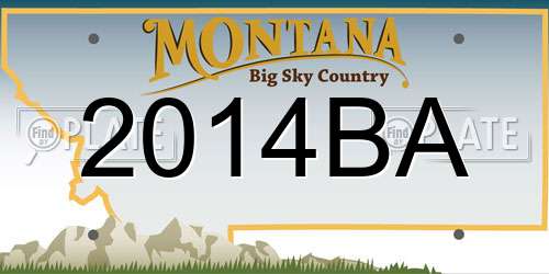 2014BA Montana License Plate