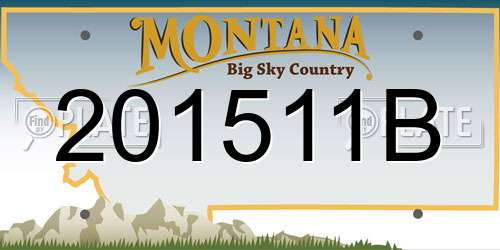 201511B Montana License Plate
