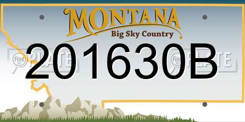 201630B Montana License Plate