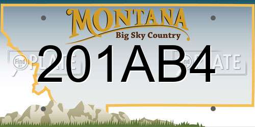 201AB4 Montana License Plate